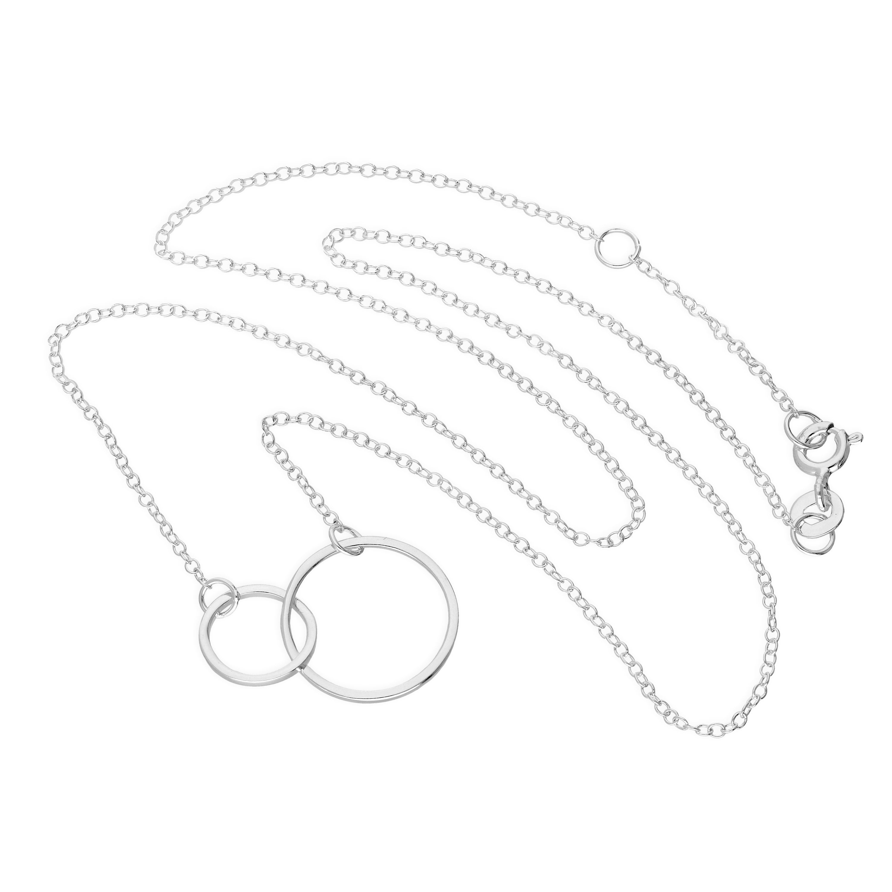 Sterlingsilber Karma Kreise Halskette an 43 cm Kette