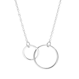 Sterlingsilber Karma Kreise Halskette an 43 cm Kette