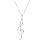 Sterlingsilber Violinschlüssel Anhänger an 45,5 cm Kette