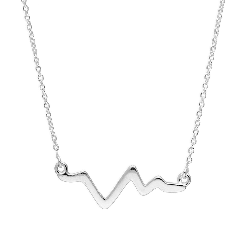 Sterlingsilber Herzschlag Halskette an 45,5 cm Kette