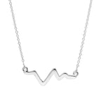 Sterlingsilber Herzschlag Halskette an 45,5 cm Kette