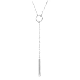 Sterlingsilber Kreis & Stange Halskette an 45,5 cm Kette