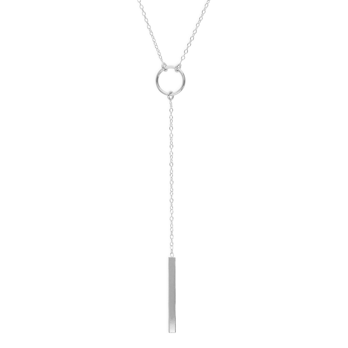 Sterlingsilber Kreis & Stange Halskette an 45,5 cm Kette