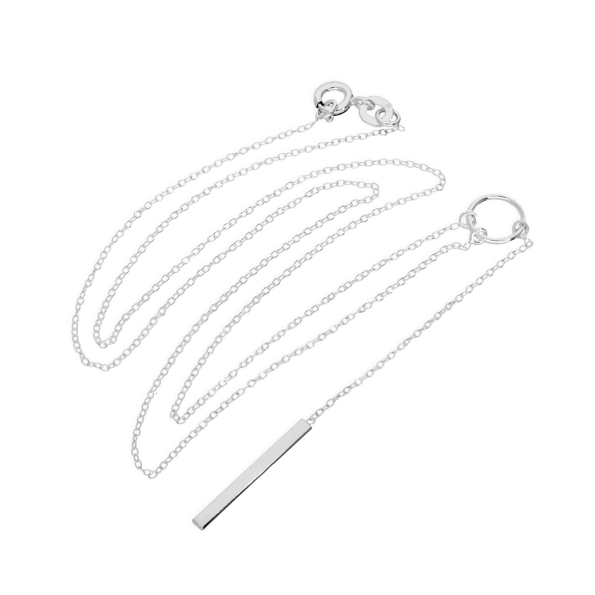 Sterlingsilber Kreis & Stange Halskette an 45,5 cm Kette