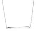 Sterlingsilber Klar CZ Kristall Gravierbar Stange Halskette 45,5 cm Kette