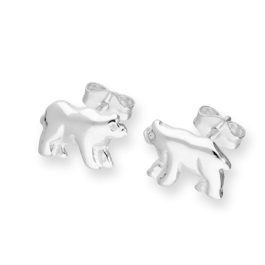 Sterlingsilber Eisbär Ohrstecker