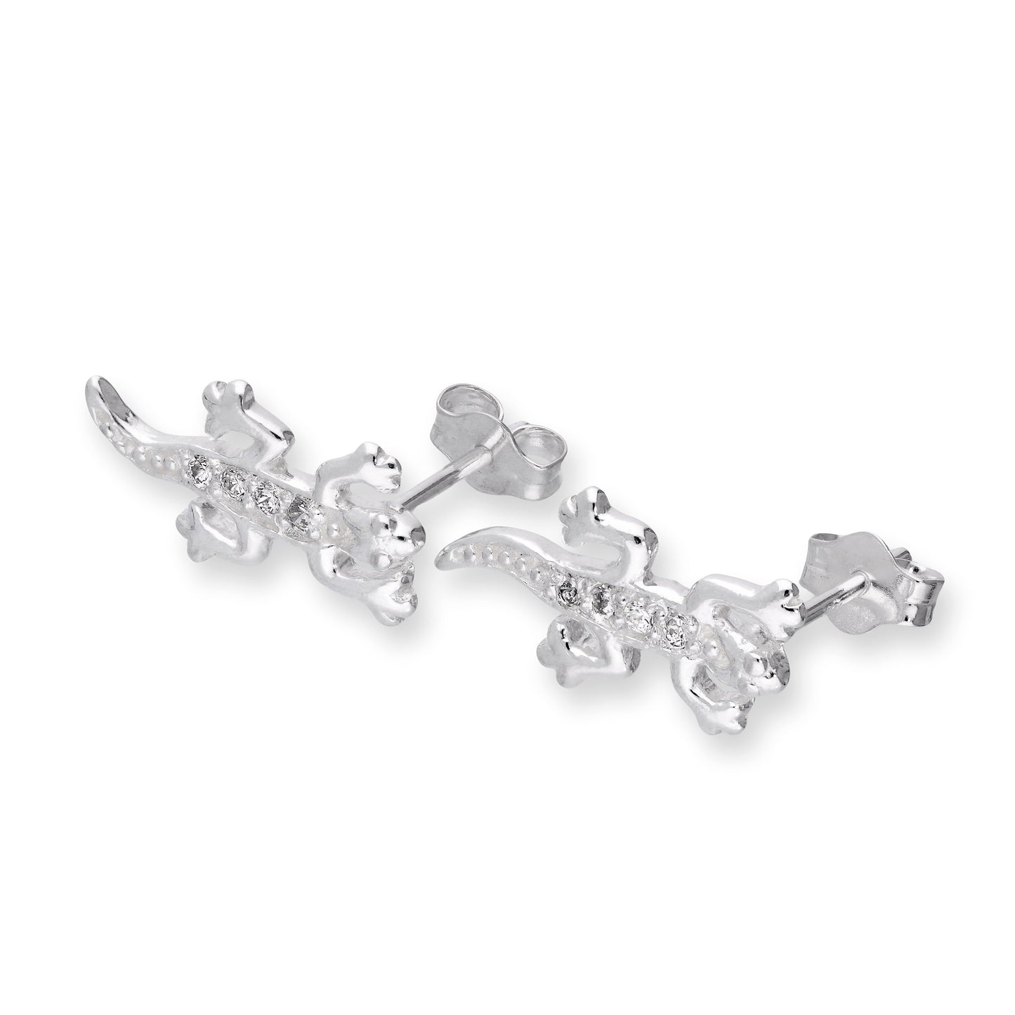 Sterlingsilber & CZ Kristall Eidechse Ohrstecker
