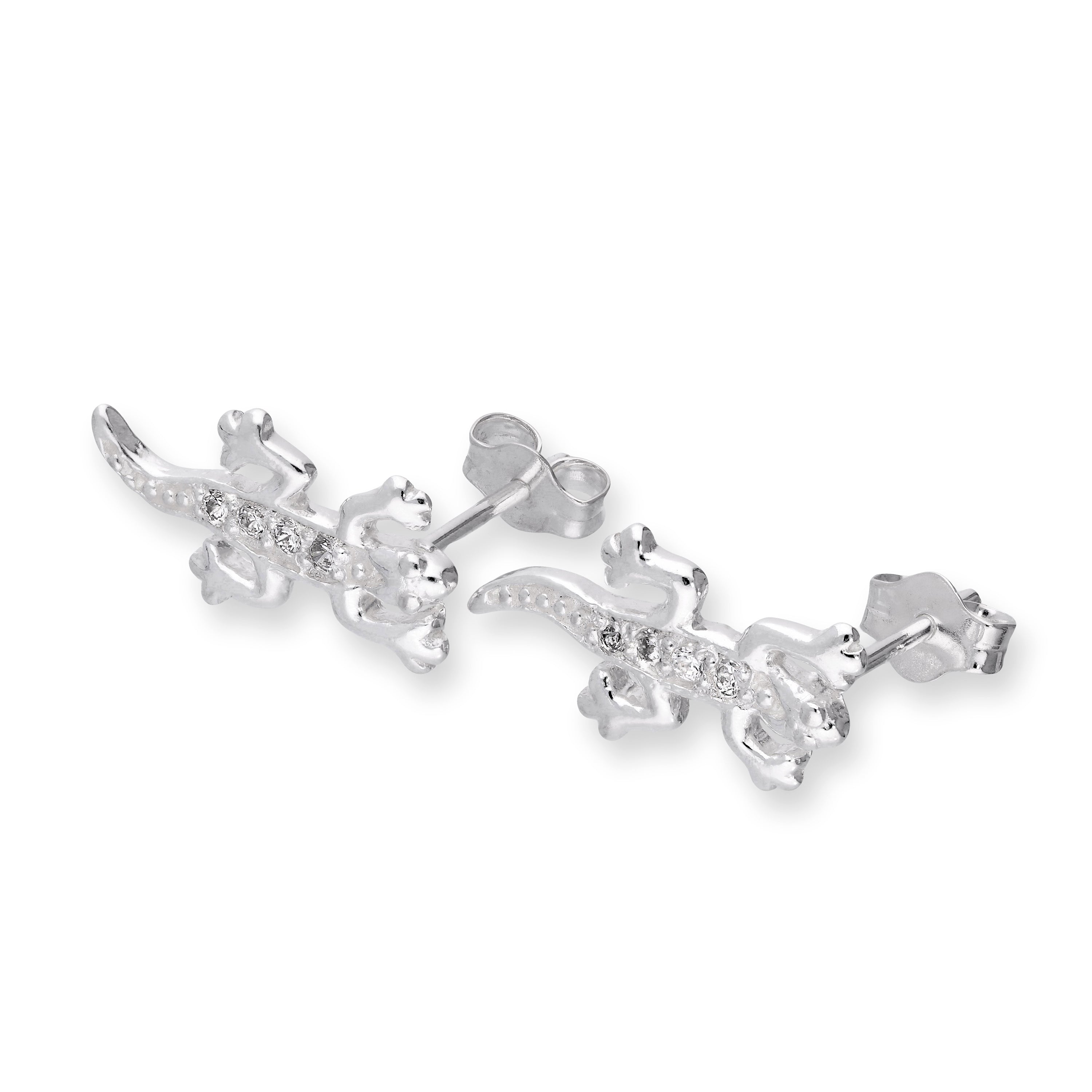Sterlingsilber & CZ Kristall Eidechse Ohrstecker