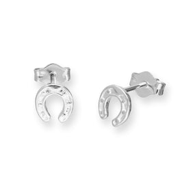 Sterlingsilber Glücks - Hufeisen Ohrstecker
