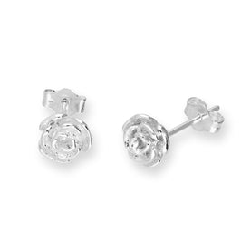 Sterlingsilber Rosenknospe Ohrstecker