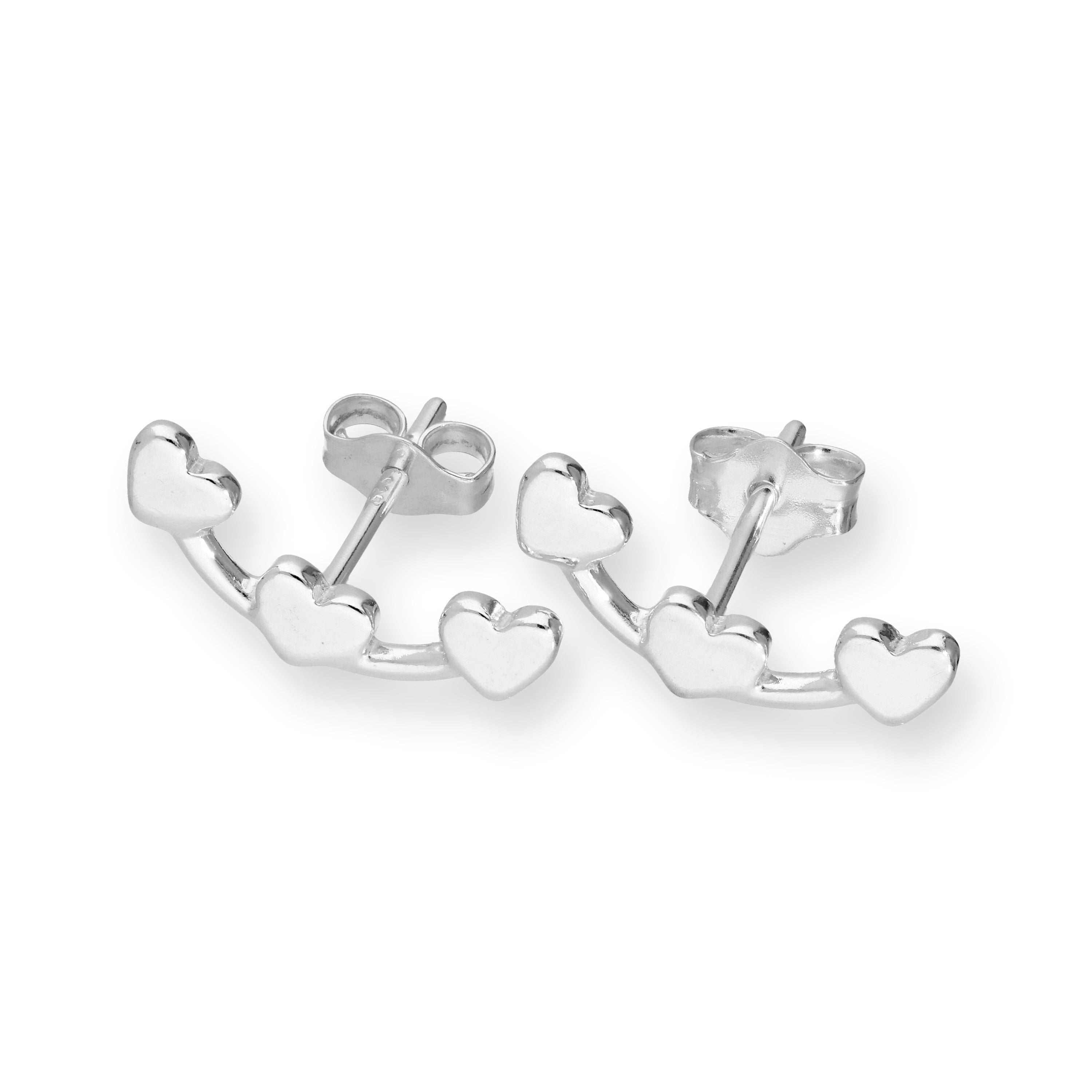 Sterlingsilber Herzreihe Ohrstecker