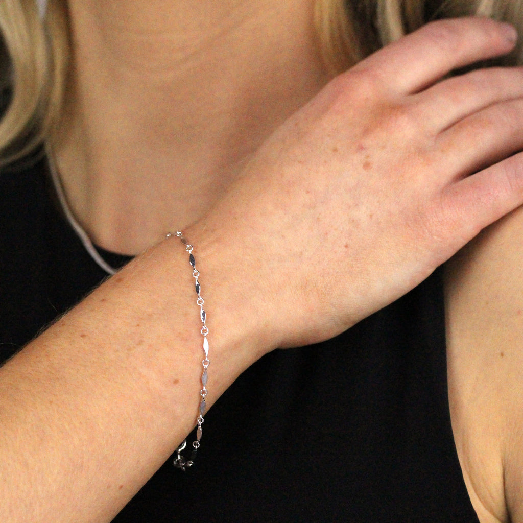 Sterlingsilber 19 cm Gedreht Stange Armband