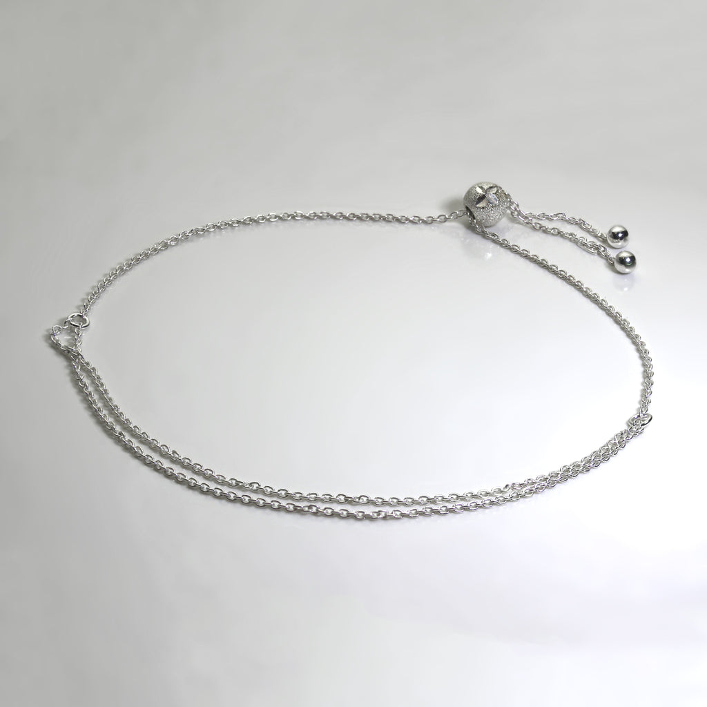 Sterlingsilber 28 cm Verstellbar Armband mit Matt Kugel