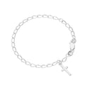 Sterlingsilber 15 cm Armband mit Kreuz Anhänger