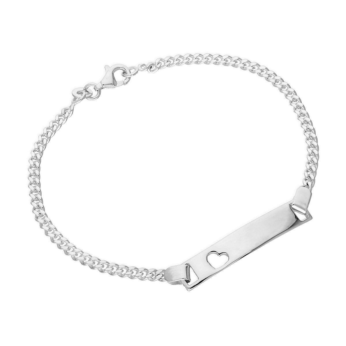 Gravierbares ID-Armband aus Sterlingsilber, 14 cm, 15 cm, 19 cm, 20 cm