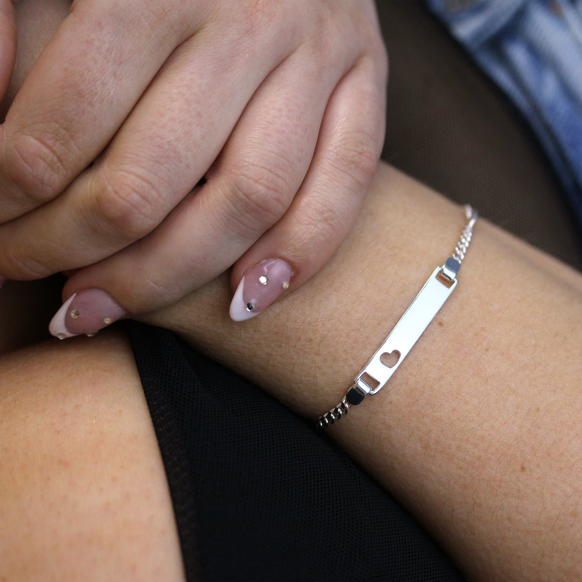 Gravierbares ID-Armband aus Sterlingsilber, 14 cm, 15 cm, 19 cm, 20 cm