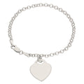 Sterlingsilber 18 cm Gravierbar Vorhängeschloss Herz Armband