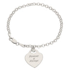 Sterlingsilber 18 cm Gravierbar Vorhängeschloss Herz Armband
