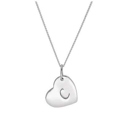 Sterling Silver Engravable Heart Pendant Necklace 16 - 22 Inches
