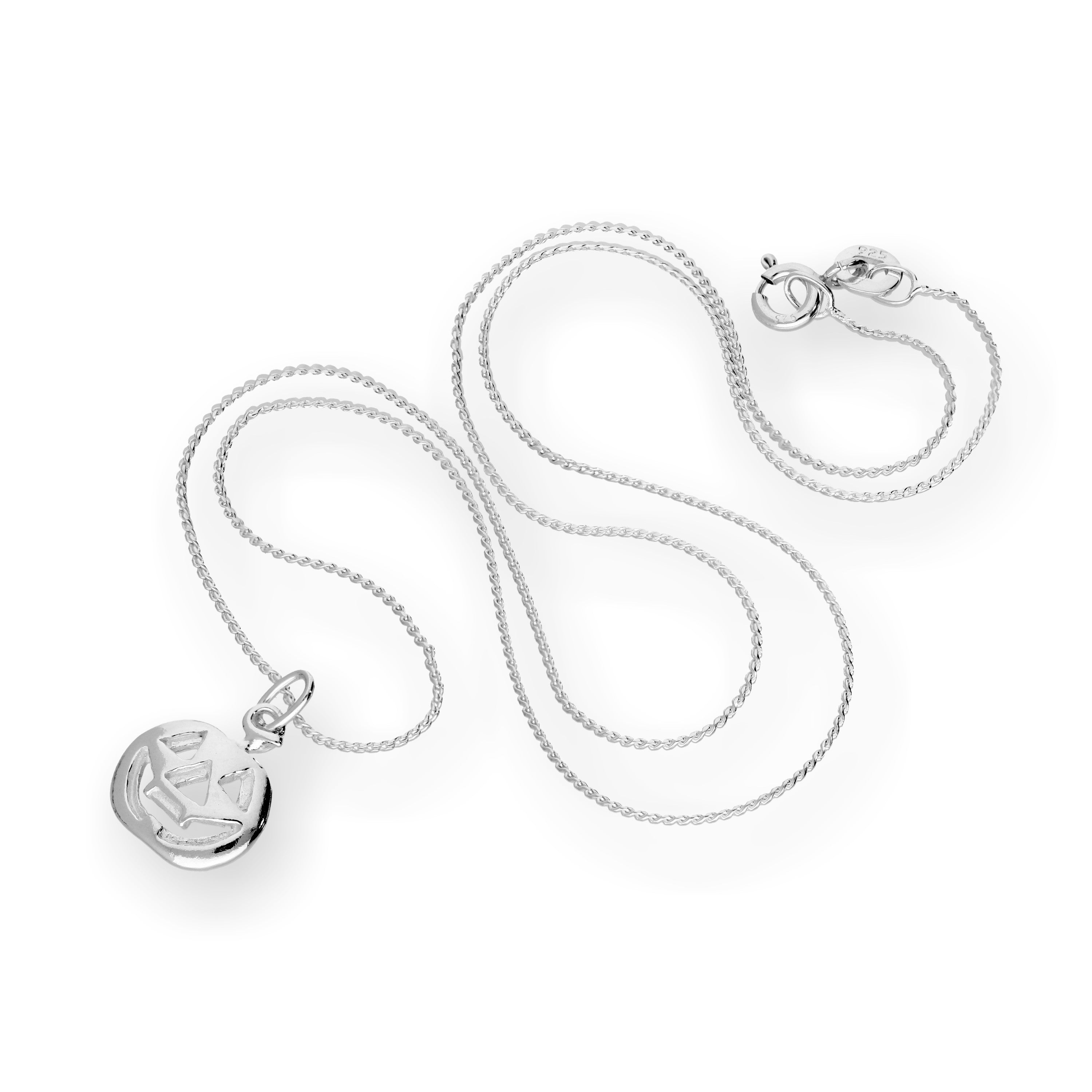 Sterlingsilber Kürbis Anhänger Halskette 40,5 - 56 cm