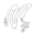 Halskette aus Sterlingsilber mit Hexe auf Besen, 35–56 cm