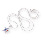 Halskette mit Anhänger aus Sterlingsilber und Emaille mit amerikanischer Flagge, 16–22 Zoll