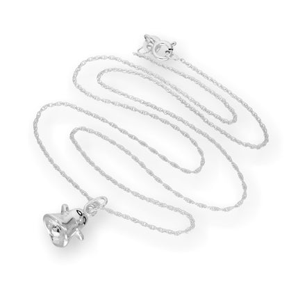 Halskette mit gruseligem Geisteranhänger aus Sterlingsilber 16–22 Zoll