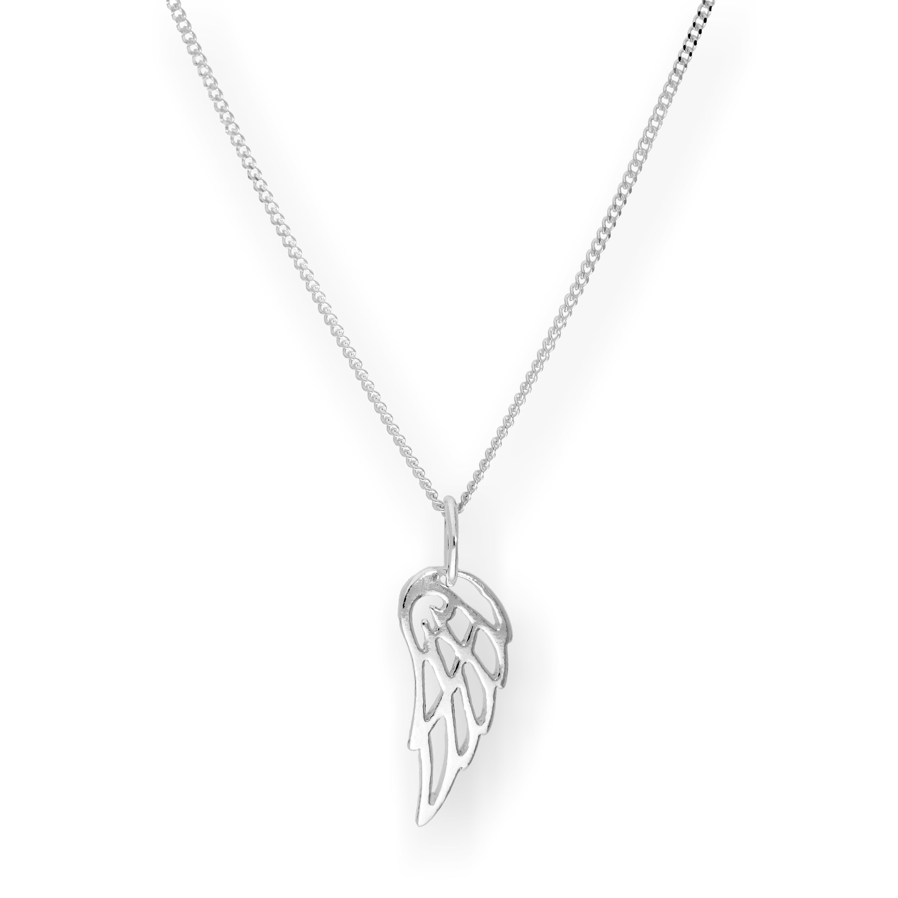 Halskette mit offenem Engel-Anhänger aus Sterlingsilber, 40–56 cm