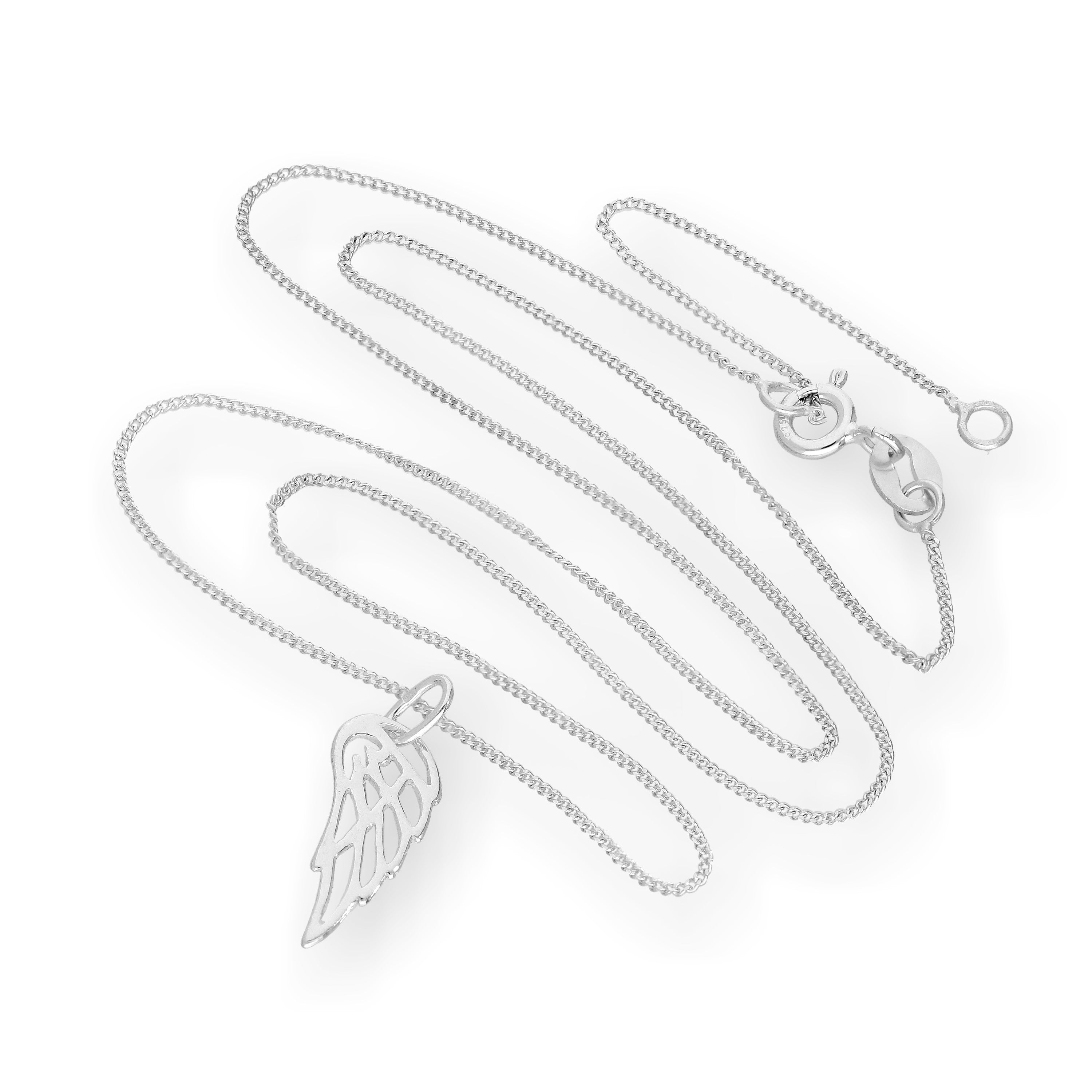 Halskette mit offenem Engel-Anhänger aus Sterlingsilber, 40–56 cm