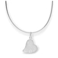 Halskette mit Anhänger aus Sterlingsilber in Herzform, mattiert, 16–22 Zoll
