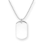 Sterlingsilber gravierbarer großer Dog Tag Anhänger Halskette 35 - 55 cm