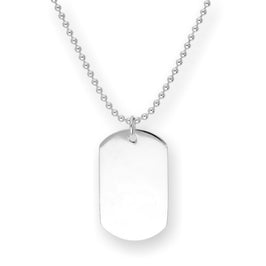 Sterlingsilber gravierbarer großer Dog Tag Anhänger Halskette 35 - 55 cm