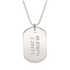 Sterlingsilber gravierbarer großer Dog Tag Anhänger Halskette 35 - 55 cm