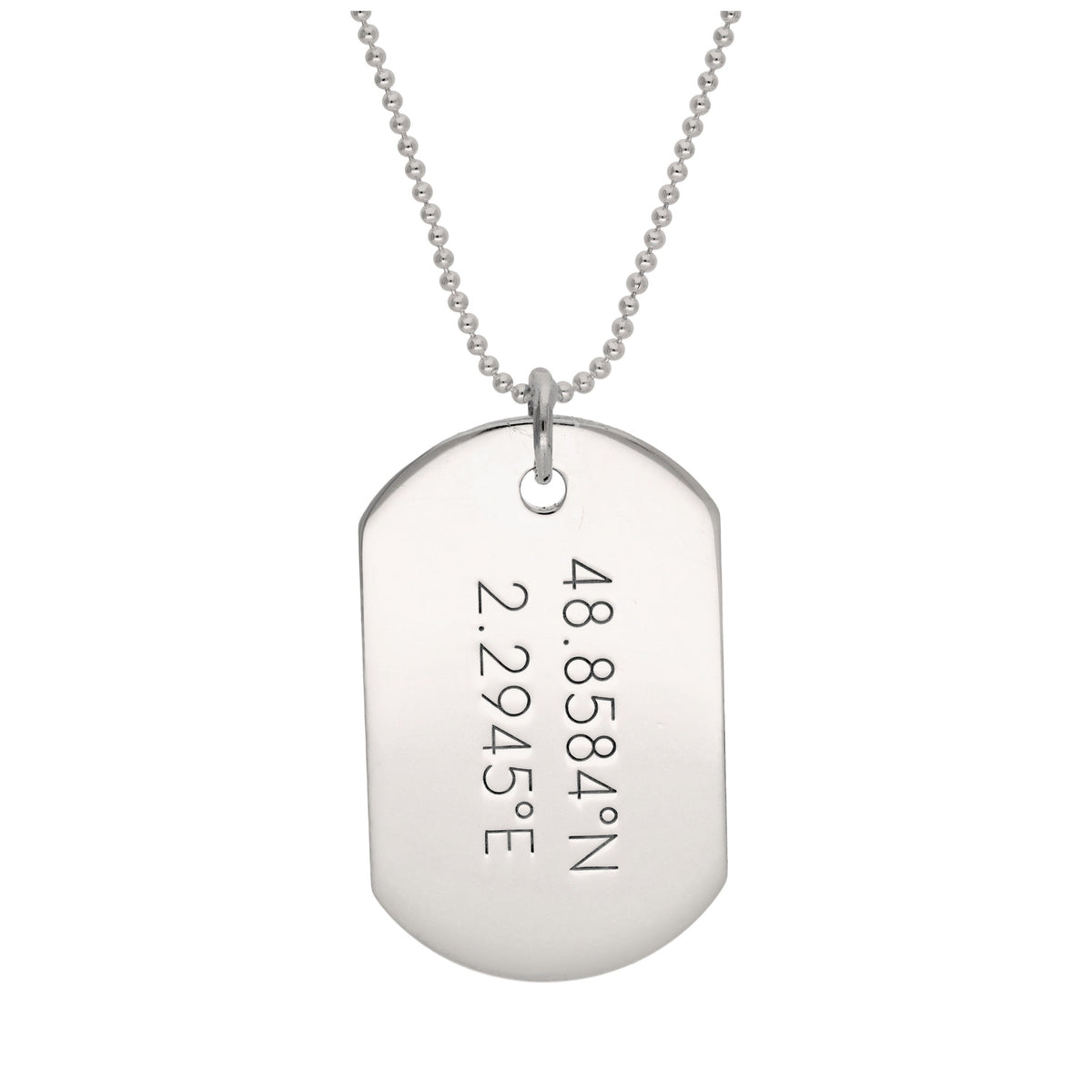 Sterlingsilber gravierbarer großer Dog Tag Anhänger Halskette 35 - 55 cm