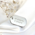 Sterlingsilber gravierbarer großer Dog Tag Anhänger Halskette 35 - 55 cm
