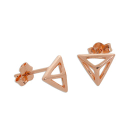 Offene Pyramiden-Ohrstecker aus Sterlingsilber, rosévergoldet