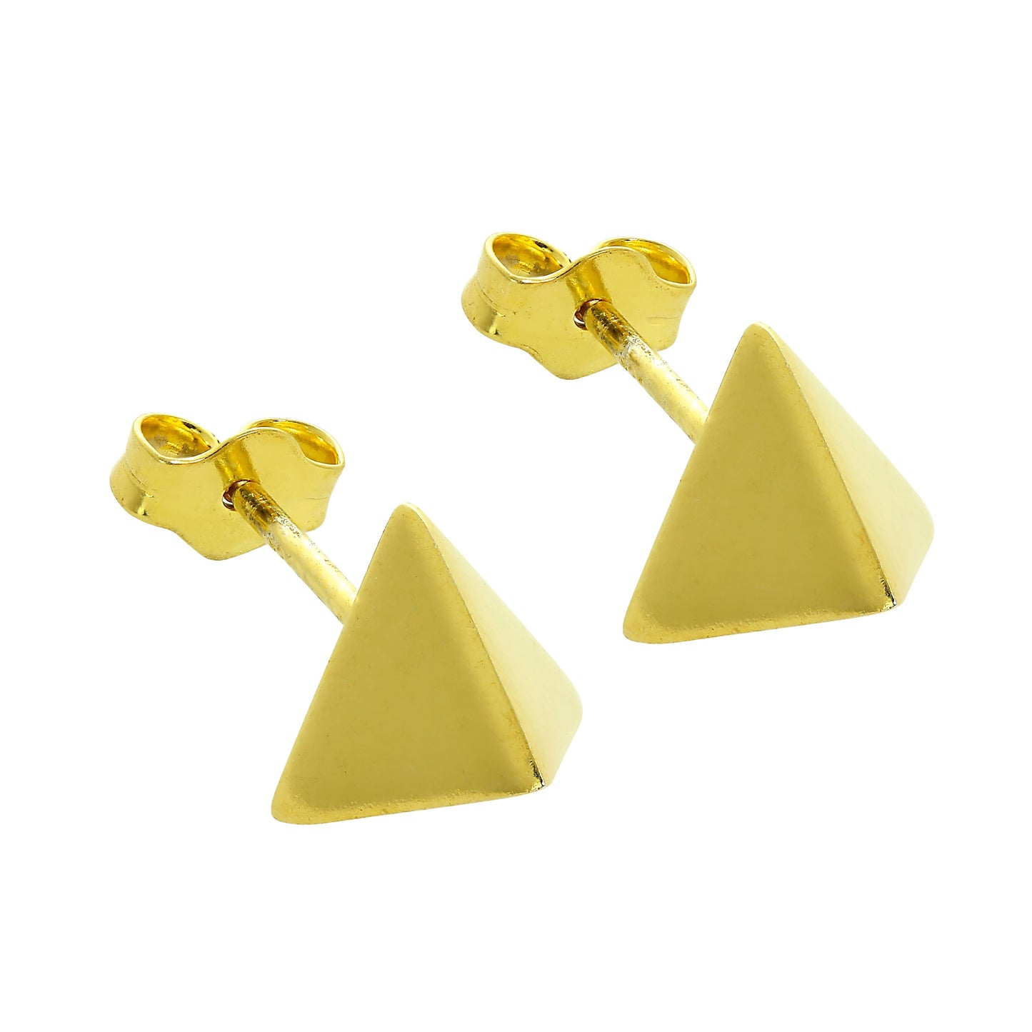 Vetgoldet Sterlingsilber Goildene Pyramide Ohrstecker