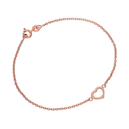 Rosévergoldet Sterlingsilber 18 cm Herz Armband