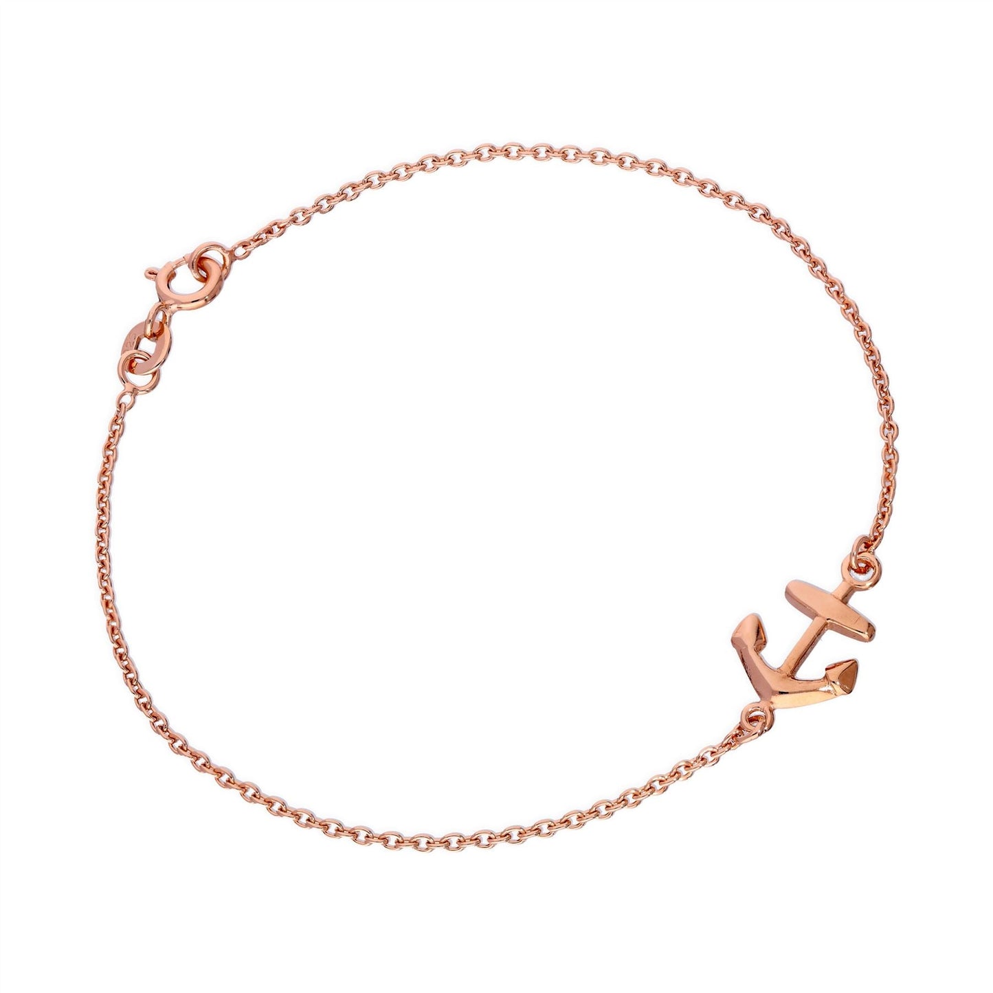 Roségold-beschichtetes 7-Zoll-Ankerarmband aus Sterlingsilber