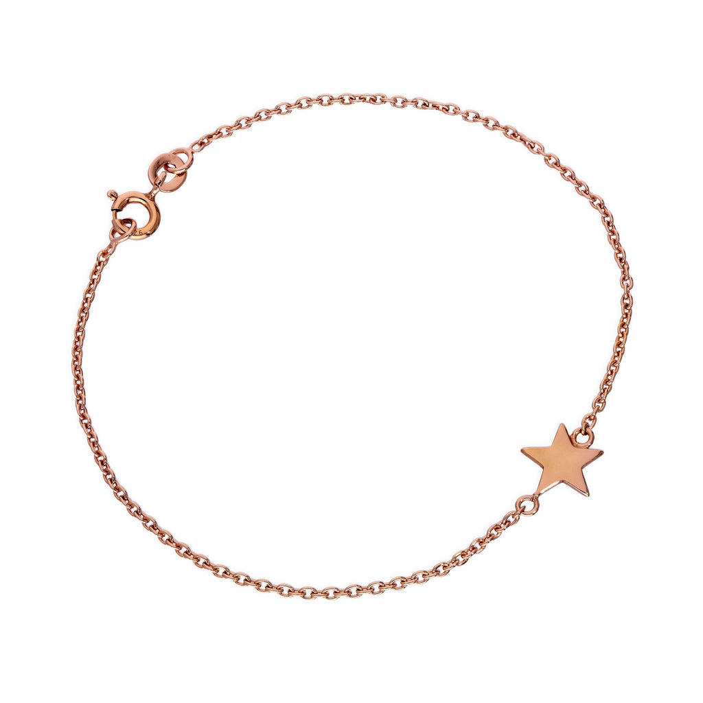 Rosévergoldet Sterlingsilber 18 cm Stern Armband
