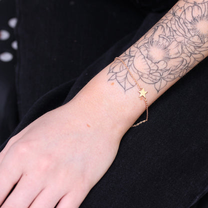 Rosévergoldet Sterlingsilber 18cm Stern Armband