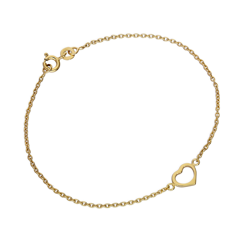 Vergoldet Sterlingsilber 18 cm Herz Armband