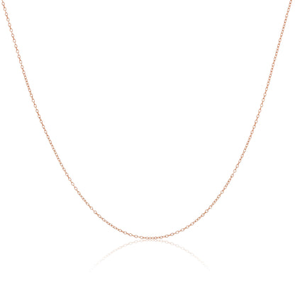Rosévergoldet Sterlingsilber Spurenkette 14 16 18 20 56cm