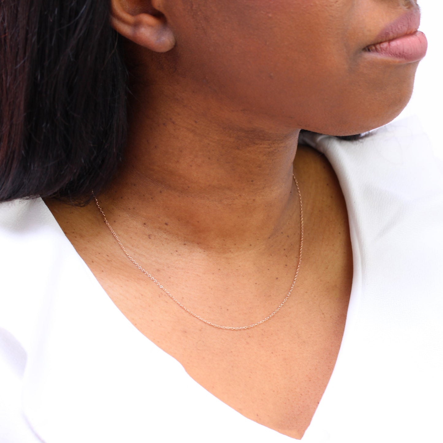 Roségold-beschichtete Sterling-Silber-Trace-Kette 14, 16, 18, 20, 22 Zoll