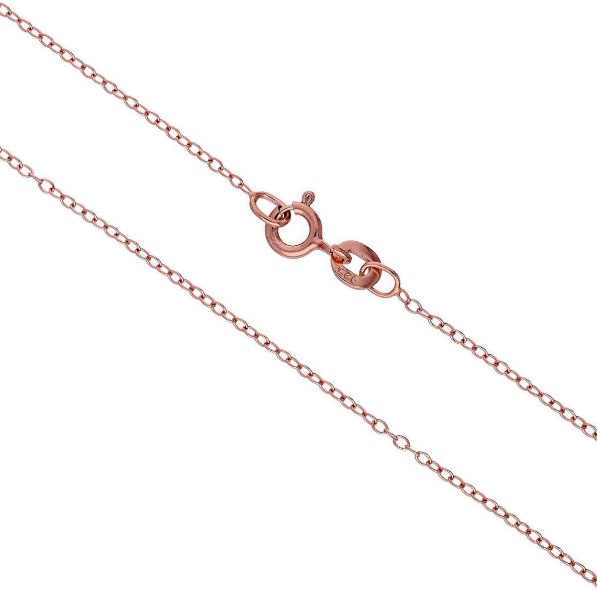 Roségold-beschichtete Sterlingsilber-Trace-Kette 35, 40, 45, 50, 55 cm