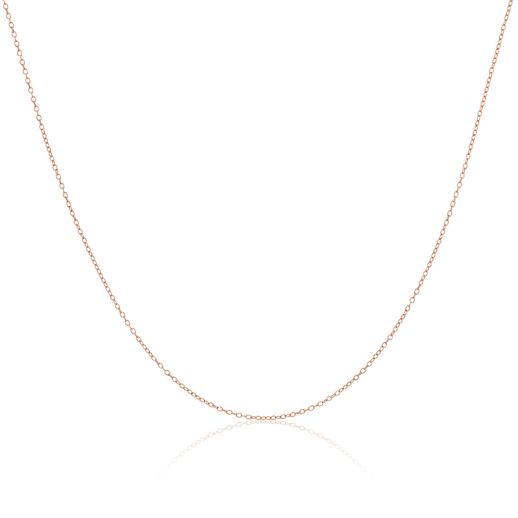 Roségold-beschichtete Sterlingsilber-Trace-Kette 35, 40, 45, 50, 55 cm