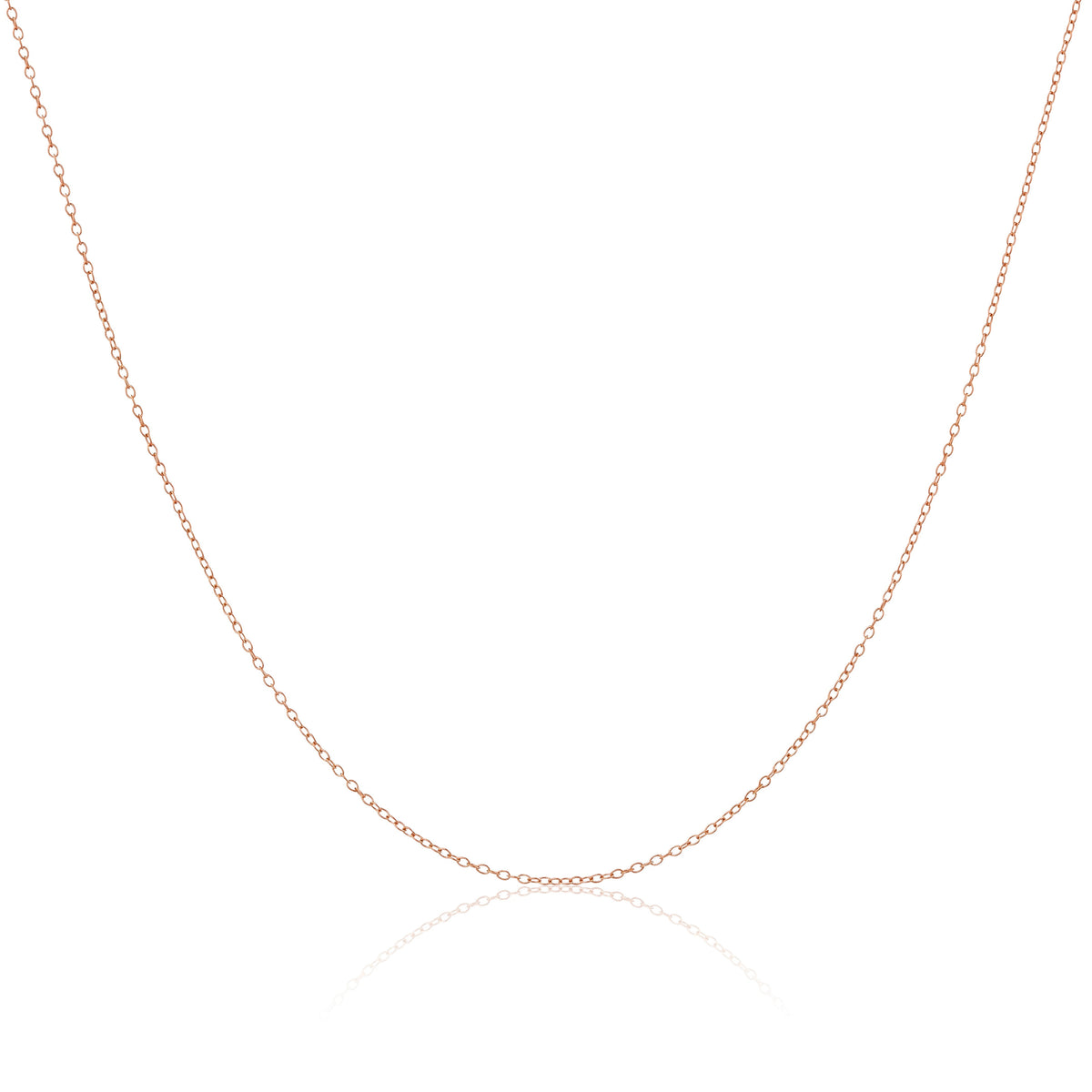 Roségold-beschichtete Sterlingsilber-Trace-Kette 35, 40, 45, 50, 55 cm
