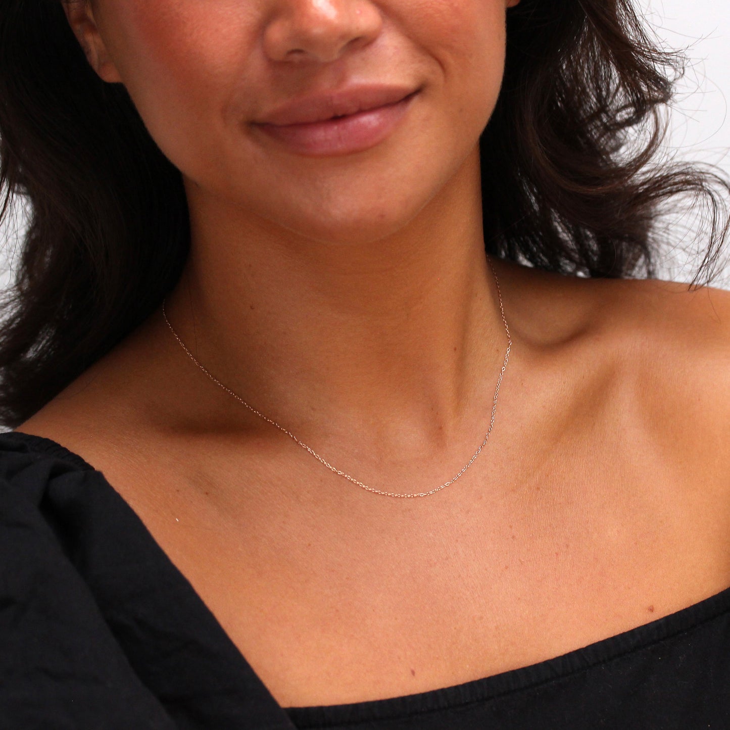 Roségold-beschichtete Sterling-Silber-Trace-Kette 14, 16, 18, 20, 22 Zoll