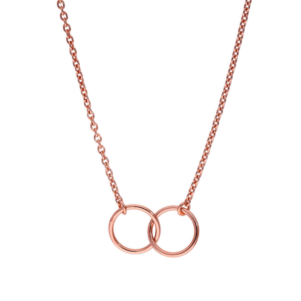 Rosévergoldet Sterlingsilber Karma Kreis Anhänger an 45,5 cm Kette