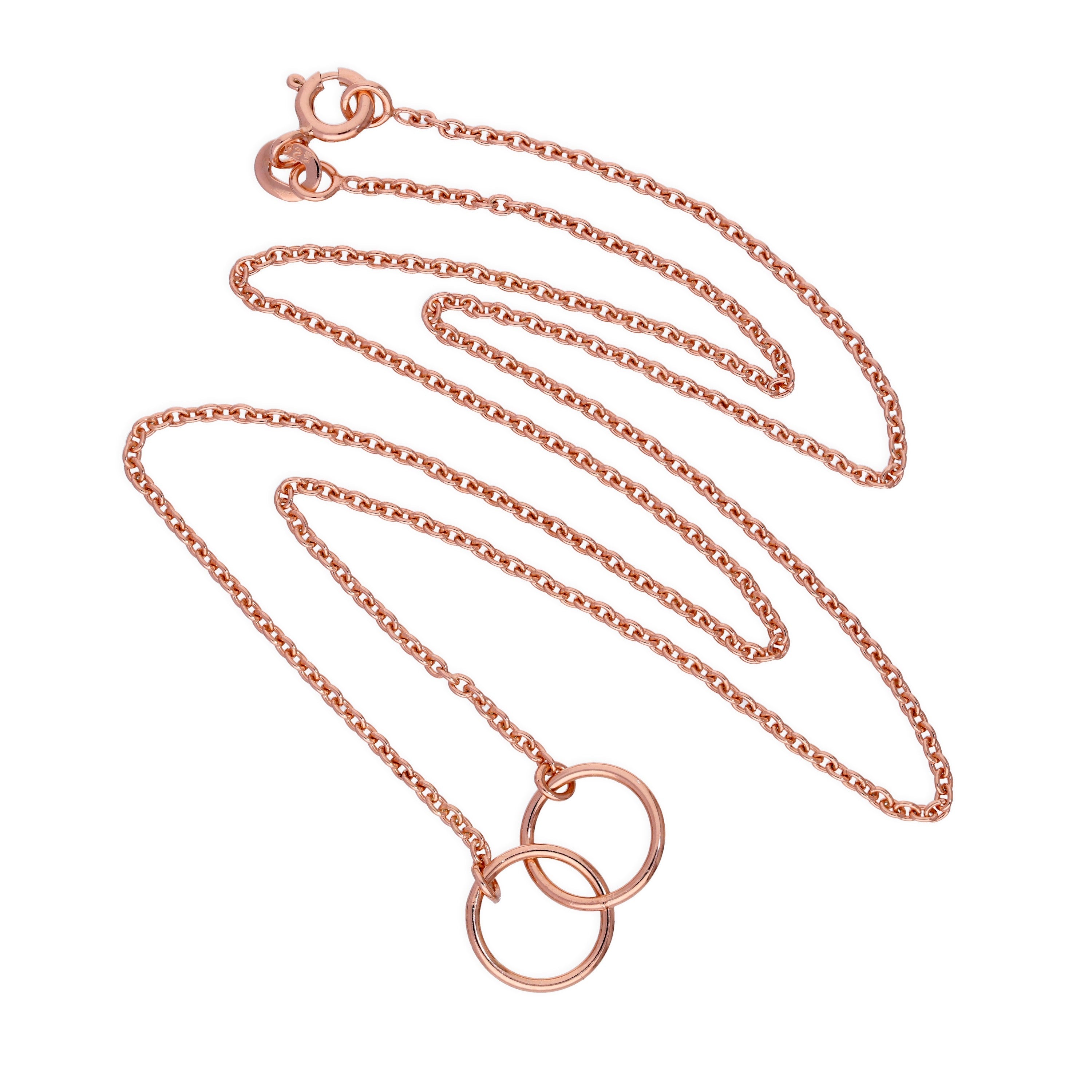 Rosévergoldet Sterlingsilber Karma Kreis Anhänger an 45,5 cm Kette
